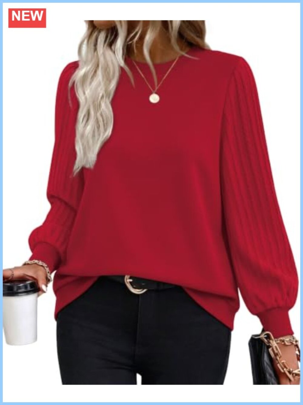 Womens Oversized Sweatshirt Cable Knit Sleeves Color Block Fall Top
